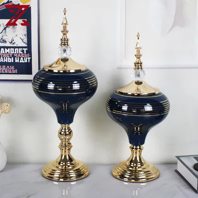 Modern New Product Glass Storage Jars with Metal Lids for Decoration