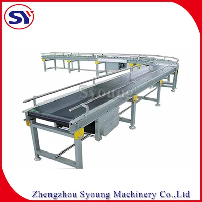 Material Handling Rubber Belt Conveyor with Worktable for Operation