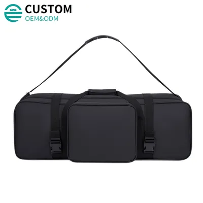 Fuliya Wholesale Custom 3 Light Stands Flashes Waterproof Padded Carrying Case Photography Lighting Equipment Bag with Handle