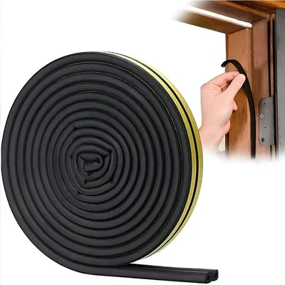Window Door Seal Weatherstripping D Shape Adhesive Foam EPDM Gap Weatherseal Tape