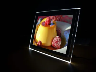 LED Slim Light Box Acrylic Photo Frame Menu Board Crystal Souvenir Gift