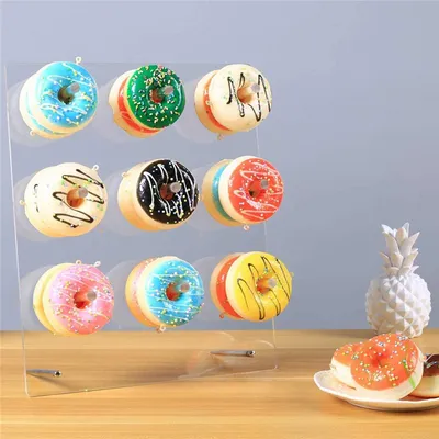 Clear Handmade Acrylic Donut Wall Donut Display Stand for Cake Shop Wedding Party