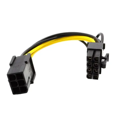 PC Pcle 6 Pin Female to 8 Pin Male Adapter Gpucable 15cm for Computer Graphics Card