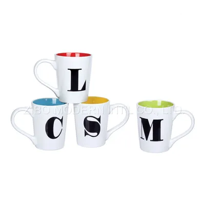 Custom Color 20oz Ceramic Mug with 2-Tone Color Letter Imprint