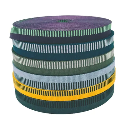 Jacquard Ribbon with Color Short Half Stripe Weaving for Garments /Climbing Bags /Seat Belt/Shoes Accessories/Pet Collar Leash Tape/Home Textile