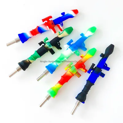 Rpg Silicone Nectar Collector with 10mm Steel Nail Glass Straw Glass Pipe