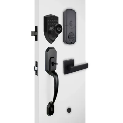 Black Color Wooden Door Fingerprint Password Lock