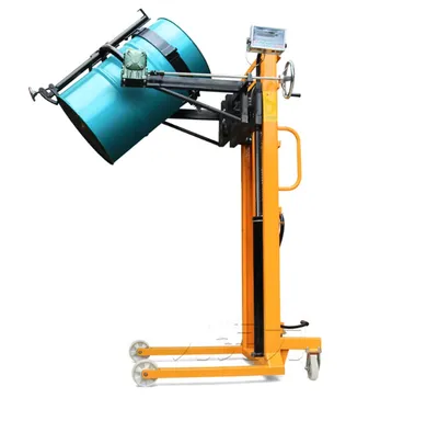 China Factory Price 450kg Weighing Scaled Hydraulic Drum Lifter Drum Stacker Drum Rotator Cum Tilter Manual Drum Dispenser Drum Handler Drum Dumper Da450-1