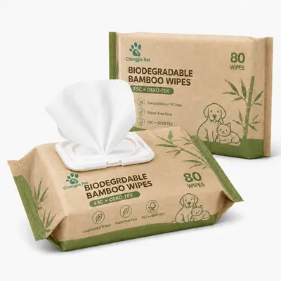 Bulk Scented Dog Cat Wipes Alcohol Free Soft Pet Cleaning Wet Wipes OEM Custom Packaging
