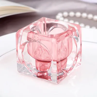 Ins Style Home Decoration Colorful Square Clear Thick Crystal Glass Candle Jar