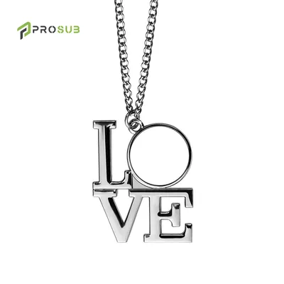 Prosub Sublimation Metal Stainless Necklace Chains Pendant Customized Various Shapes Withaluminumsheets