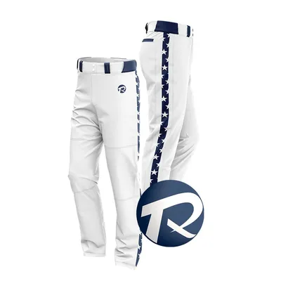 School Sports Baseball Pants Double Knee Durable Striped Piping Down Custom Made