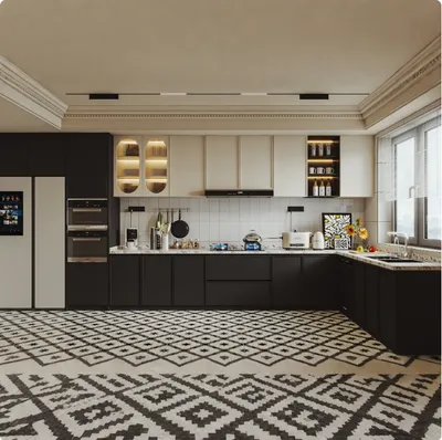 2025 Low Cost Project Classic Luxury Elegant Style Modular Skim Feel Modular Kitchen Cabinets