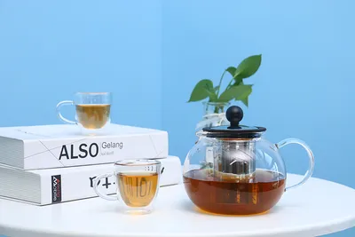 Classic Daily Life High Quality Tea Coffee Drinking Glass Tea Kettle Pot Clear Reusable Glass Tea Pot with Ss Lid