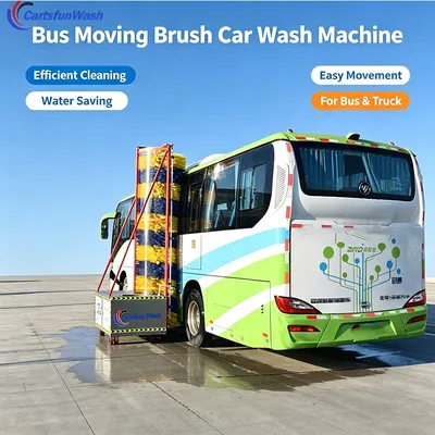 Mobile Large Size Brush Car Washing Machine Portable Heavy Duty Stainless Washer for Bus Truck Public Transit Station Use