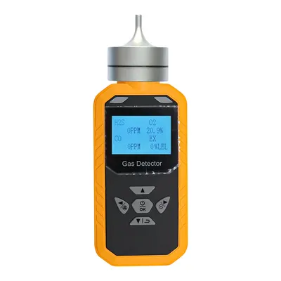 Portable 4 Gas Analyzer Multi Gas Detector Pump Suction Type Gas Leak Detector (LEL, O2, H2S, CO)
