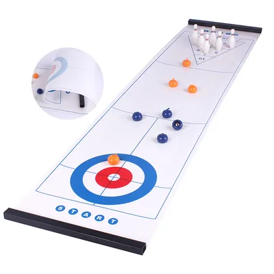 New Design Patented Rolling Desktop Multi Game 3 in 1 Curling Shuffleboard Bowling Table Game with Magnetic Ends