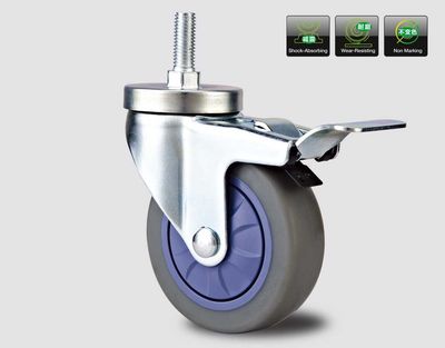 Medium Duty Single Ball Bearing TPR Caster (Z10-01/01B/02/03/03B-075/100/125-401G)