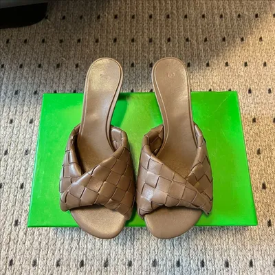 BV Blink Mule: Folded Kitten Heel Mule Backless Slides for Modern Women