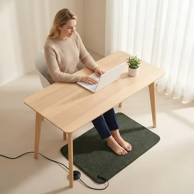 Waterproof Electric Heated Foot Mat Washable Cover Heating Pad for Feet Warming