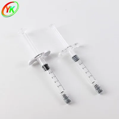1ml Long Luer Lock Glass Syringe with Backstop and Plunger for Beauty