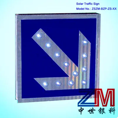 Aluminum Alloy Solar Traffic Flashing Arrow Sign for Direction
