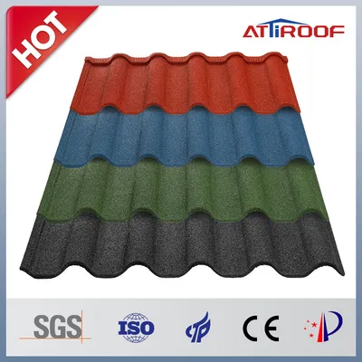50year Service Life Roof Material Aluminized Zinc Content Az150g Stone Coated Metal Roofing Tile