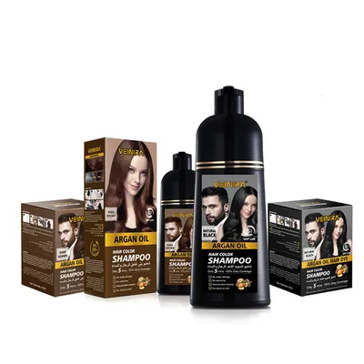 Veinira Halal Hair Color Shampoo Productos De Belleza Wholesale Hair Dye Tintes Para EL Cabello Salon Hair Product Black Brown Coloring