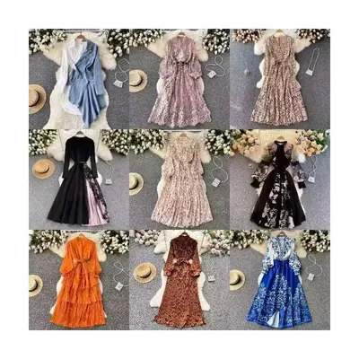 High-Quality Fashionable Women's Spring and Summer Printed Chiffon Dress
