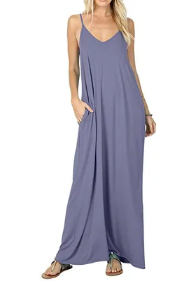 Halter Vest Loose Long Dress in Stock