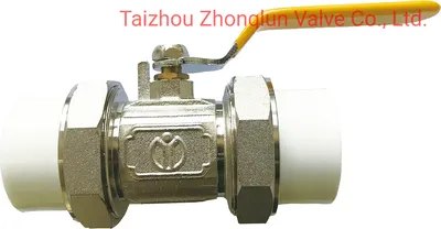 Zl-1043 Cube Style Bsp NPT Thread Long Lever Batterfly Handle PPR Brass Ball Valve Double Union