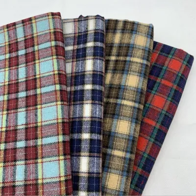 Polyester Cotton Yarn Dyed Check Flannel Fabric for Shirt