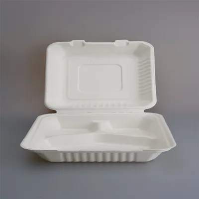 Zhongxin Customized Biodegradable Unbleached Bagasse Lunch Box with High Quality