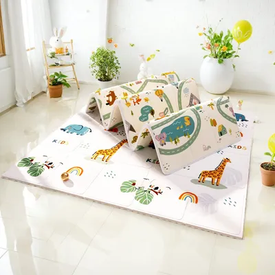 1.8*2m*1cm Durable XPE Foam Play Mat with Double-Sided Printing Pattern