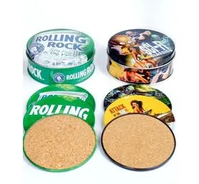 Promotion Gift Tin Coaster/Round Tin Coaster Set