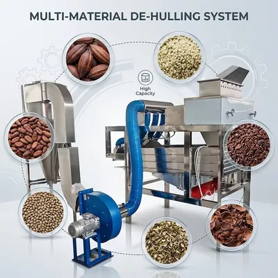 Commercial Grade Hulling Processing Unit Commercial Cocoa Peeling Machine