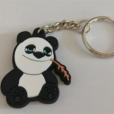Custom 50mm Panda PVC Keyring for Promotion Gifts