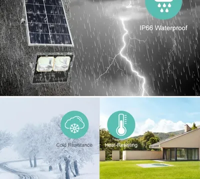 Solar Power Outdoor Garden Lamp Remote IP65 Floodlight