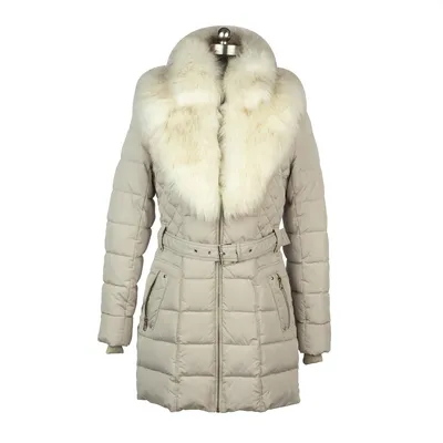 Winter Clothing Long Puffer Jacket Women PU Jacket Fur Neck