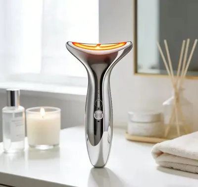 Home Use 3 Colors LED Photon Face Neck Lifting Beauty Device Skin Tightening Massager