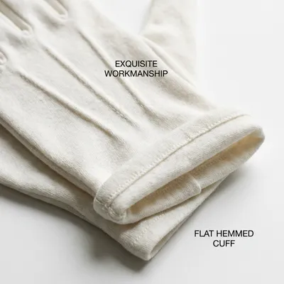 Highly Breathable and Sweat-Absorbent Industrial White Cotton Gloves for Industrial Ordinary Labor Protection