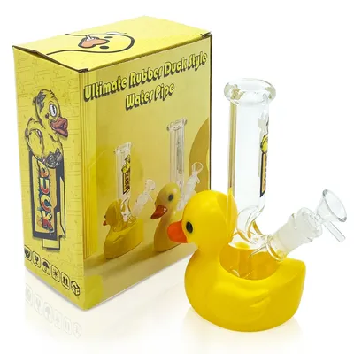 Yellow Duck Tube PVC Glass Water Pipes Hookah Smoking Water Pipe