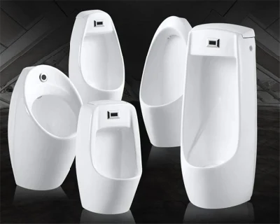 Modern Design Waterless Wall-Mounted Ceramic Men's Urinal with Oval Shape Ceramic Toilets for Men