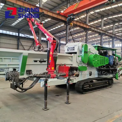 Heavy Duty Waste Wood Tree Branch Pallet Horizontal Log Grinder