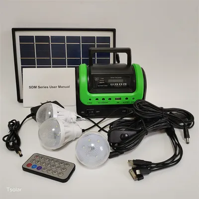 6W Solar Light System with MP3&amp; Radio Function for Home and Outside Camping