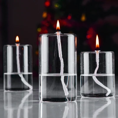 Wedding Gift Glass Oil Lamp Clear Oil Candlestick to Decorate Night Lamp