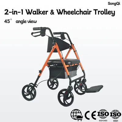 Elderly Care Services Rollator Walker for Rehabilitation Patients Outdoor Mobility Aid