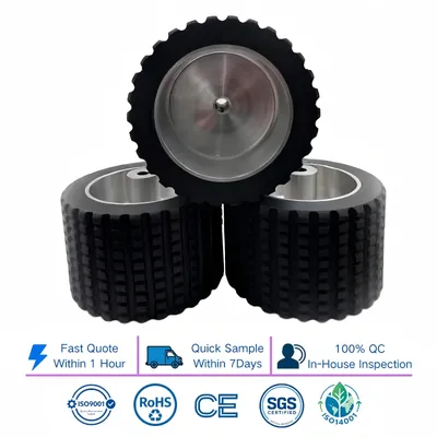 Anti-Slip Groove Driving Wheel Aluminum Hub for Agv Robot PU Driving Wheel