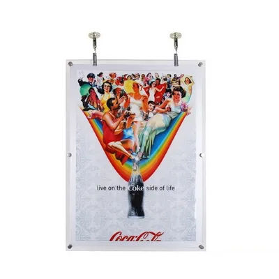 Two Sides Ceiling Hang Acrylic Transparent Crystal LED Restaurant Menu Illuminated Sign