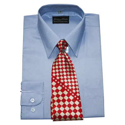 100% Polyester Men's Shirt with Tie